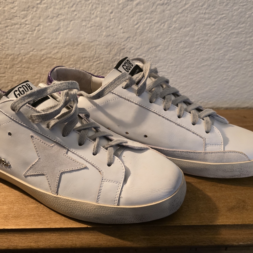 White Superstar Sneakers with Gray Accents